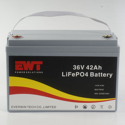 kaufen 130 Wh/kg Energiedichte LiFePO4 36V 50Ah Batteriepaket mit eingebauten BMS-Sicherheitsfunktionen und Prismenzellkonfiguration Online-Herstellung