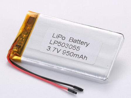 kaufen LP503055 3,7V 950MAH Li-Ionen-Batterien Hersteller Langlebig Lithium-Polymer-Wiederaufladbatterien Entlademperatur -20°C bis 60°C Online-Herstellung