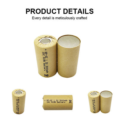 Elektrowerkzeug Nickel Wiederaufladbare Batterie Hochentladung 1,2 V 3000mah Nimh Batterie