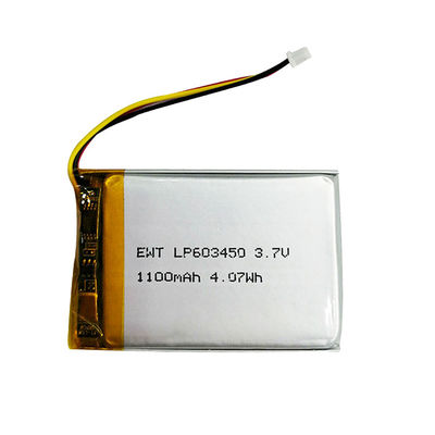 Schwarze Lithium-Polymer-Batterie wiederaufladbar 3.7v 1100mah Lipo-Batteriepack