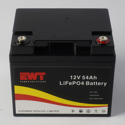 Tiefzyklus Lange Lebensdauer 12V 54AH LFP LiFePo4-Batterie für das Sonnensystem