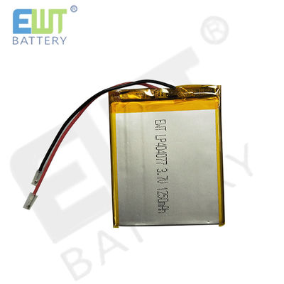 Silberfarbene Lithium-Polymer-Batterie mit Kurzschlussschutz LP404077 3.7V 1250mAh
