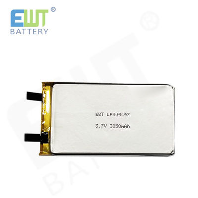 Lithium-Polymer-Batterie LP545497 3.7V 3050mAh mit Überladungsschutz und PCB-Sicherheitsmerkmalen