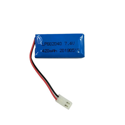 LP602040 7.4V 420MAH Lithium-Polymer-Batterie mit 0,2C Ladestrom und PCM inklusive