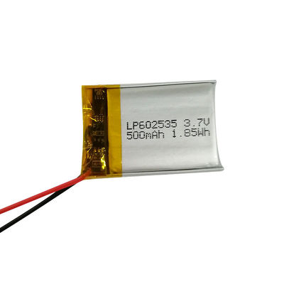 LP602535 3.7V 500mAh Lithium-Polymer-Batterie mit IEC62133-Zertifizierung und entladender Strom 1C