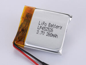 3.7V LP452526 260MAH Langlebige Li-Ionen-Polymerbatterie Energiedichte 150-200 Wh/kg Entladetemperatur -20°C bis 60°C