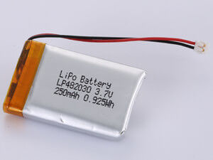 LP482030 3,7V 250MAH LiPo-Pack mit hoher Kapazität Energiedichte 150-200 Wh/kg und Auswirkungen auf die Umwelt enthält giftige Stoffe