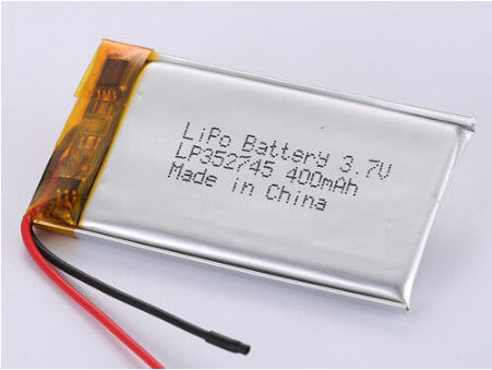 UN38.3 zertifizierte LP352745 3,7V 400MAH Lithium-Polymer-Batterie für schnelles 2-Stunden-Aufladen und erweitertes 4- bis 6-Stunden-Ausladen