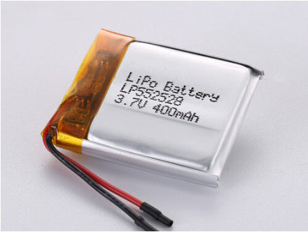 LP552528 3,7V 400MAH LiPo-Pack mit hoher Kapazität für langlebige Stromversorgung mit Niedertemperatur-Lipo-Batterie und Silberfolie
