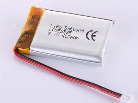 LP552535 3,7V 450MAH Niedertemperatur-Lithium-Polymer-Batterie ROHS-zertifiziert und geeignet für industrielle Anwendungen