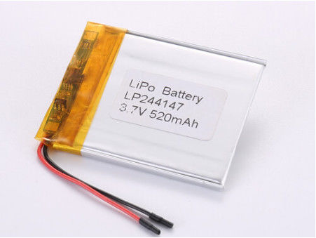 Andere Anodenmaterial Polymer Li-Ionen Wiederaufladungszelle LP244147 3,7V 520MAH für maximale Leistung und ROHS-Zertifizierung