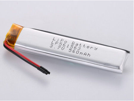 3.7V 560MAH JST Steckverbinder Lithium-Polymer-Wiederaufladbare Batterie mit 1C-Entladeströmung Leichtgewicht und Langlebigkeit