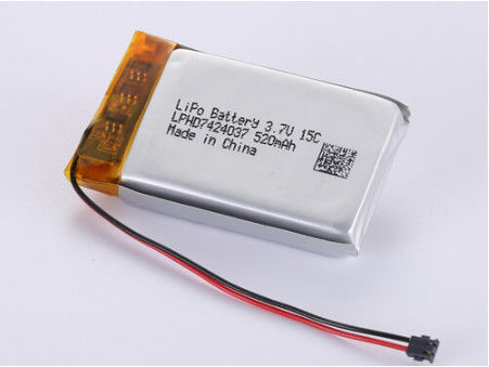 Langlebige Leistung Silber Lithium Polymer Batterie LPHD7424037 3.7V 520MAH mit PCB-Schutz