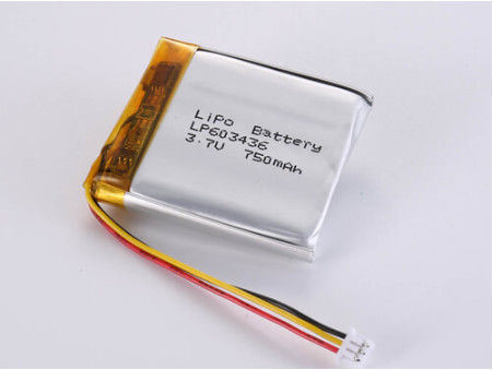 LP603436 3.7V 750 MAH Prismatische Lithium-Polymer-Batterie Silberchemie für Leistung