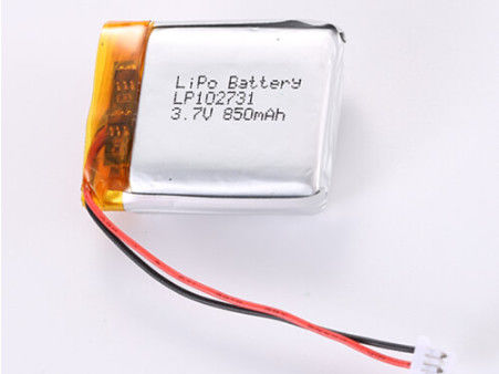 OEM/ODM-Unterstützung 3.7V 850MAH JST-Konnektor Lithium-Polymer-Batterie LP102731 -20°C bis 60°C für hohe Leistung