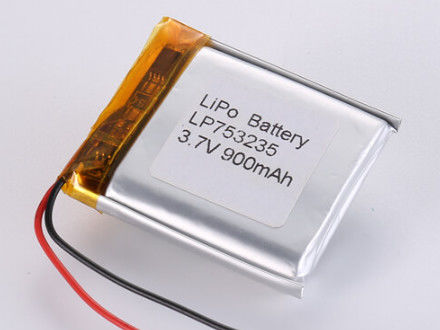 LP753235 3,7V 900MAH Li-Ionen-Batterie Hersteller Ladefähige Polymer-Li-Ionen-Wiederaufladekapsel -20°C bis 60°C Entladetemperatur für Ihre Anforderungen