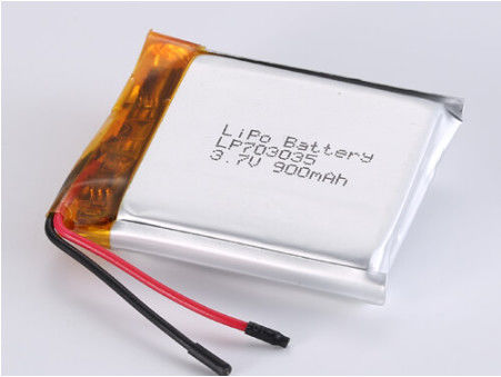 LP703035 3.7V 900MAH Lithium-Polymer-Batterie mit geschütztem Stromkreislauf und Entladetemperatur von -20°C bis 60°C