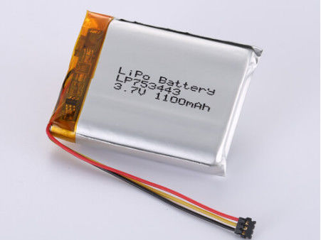 LP753443 3,7V 1100MAH Li-Ionen-Batterien Hersteller Silber LiPo-Pack mit hoher Kapazität FCC zugelassen und zertifiziert