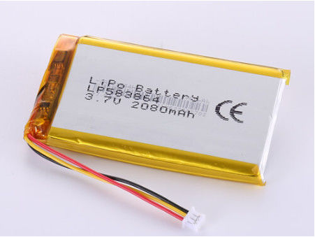 OEM akzeptable LP583864 3,7V 2080MAH Li-Ionen-Batterien Hersteller mit 1 Jahr Haltbarkeit und hohe Kapazität LiPo Pack