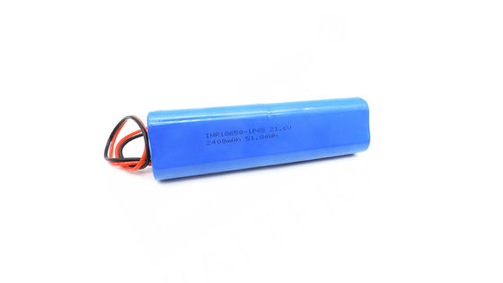 INR18650 21,6 V 2400 mAh anpassbarer Drahtanschluss Lithium-Ionen-Akkupack mit ABS-Gehäuse und zylindrischen Zellen