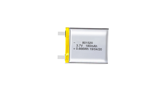 801520 3,7 V 180 MAH Lithium-Polymer-Batterien mit hoher Energiedichte und 300 Aufladungszyklen